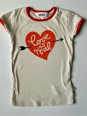 Molo Girls' Cream Graphic Ringer Tee